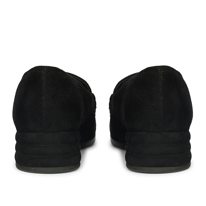 Saint Jacqueline Black  Suede Leather Moccasins
