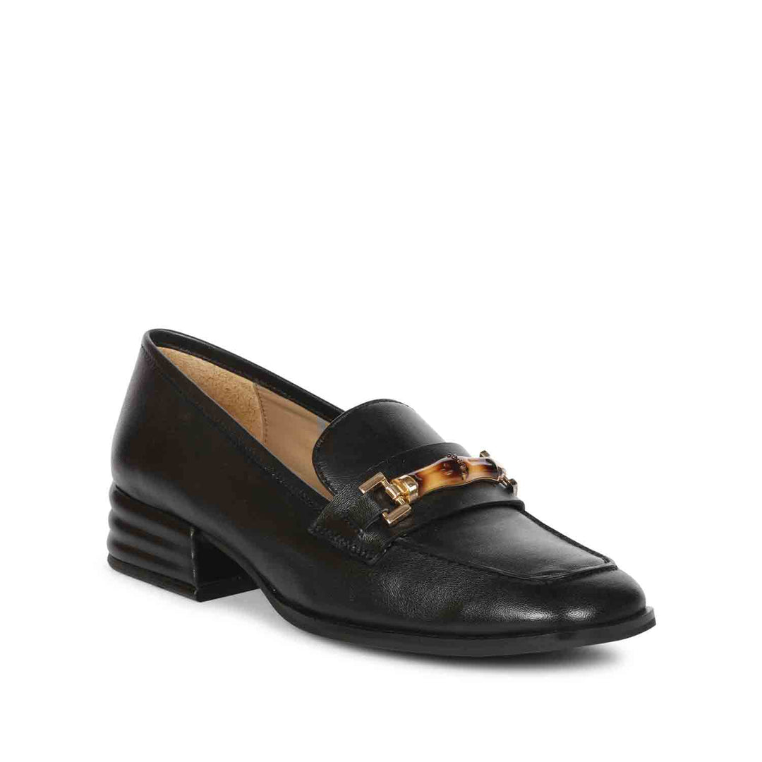 SAINT  JENAH LEATHER BLACK HANDCRAFTED SHOES