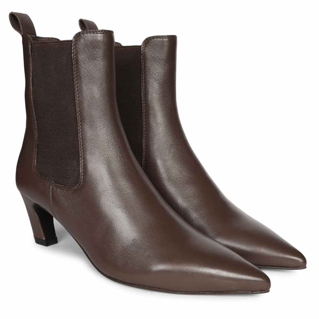 Saint Odalys Brown Leather Chelsea Boots