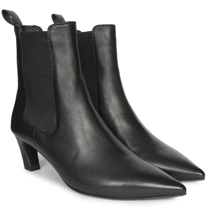 Saint Odalys Black Leather Chelsea Boots