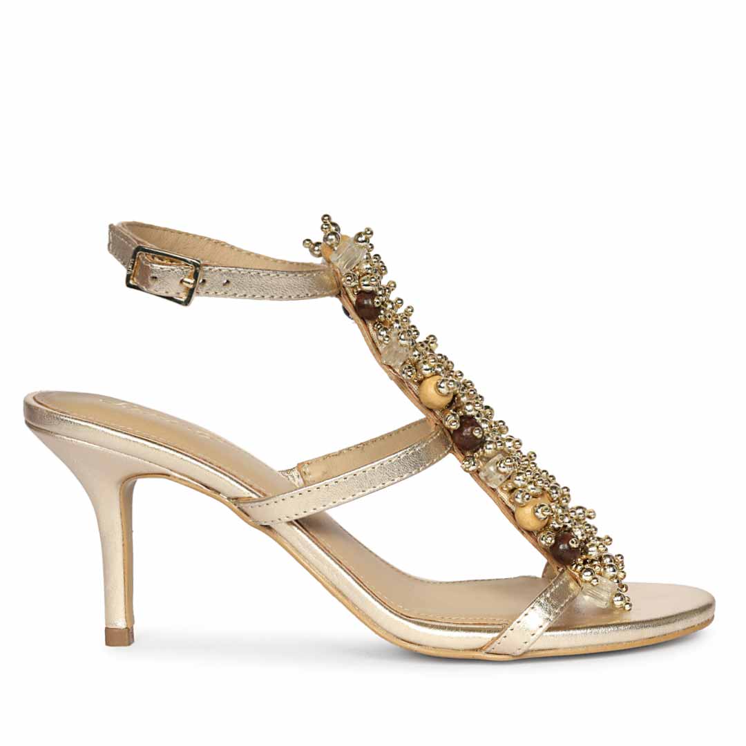 Saint Vesper Embellished Platin Leather Stilettos
