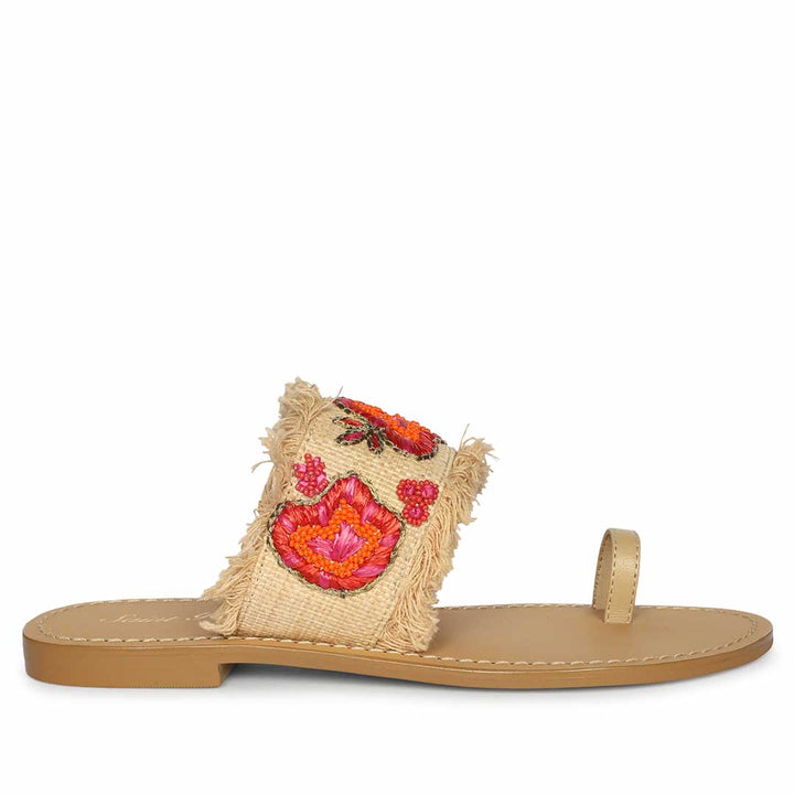 Saint Coral Leather Flat