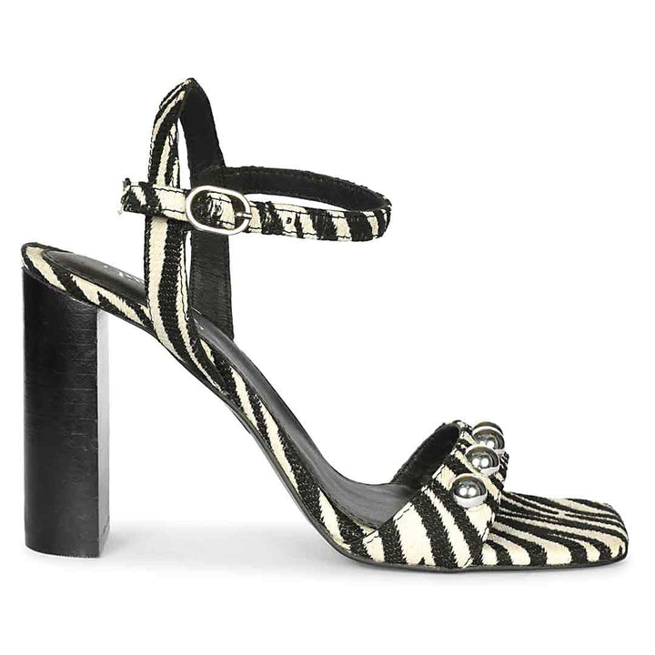 Saint Avery White Leopard Raffia High Block Heels