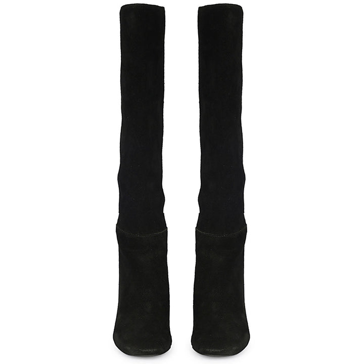 Saint Priscilla Black Leather Knee High Slouch Boots