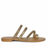 Saint Amber Stone Gold Leather Flats