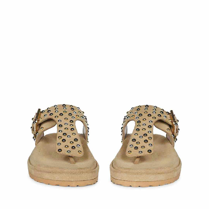 Saint Cappuccino Suede Leather Footbed Sandals