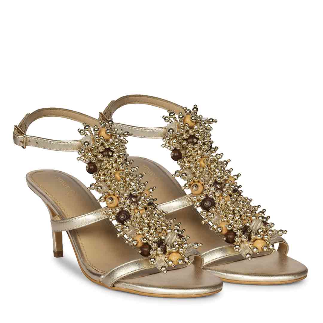 Saint Vesper Embellished Platin Leather Stilettos