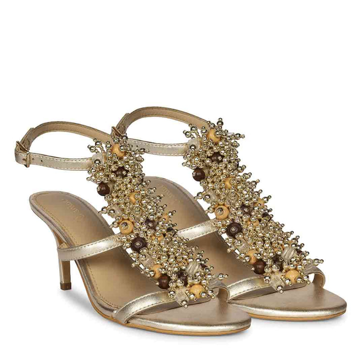 Saint Vesper Embellished Platin Leather Stilettos