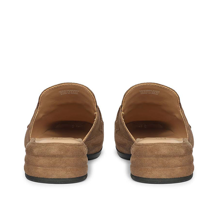 Saint Savannah Dark Taupe Suede Leather Moccasins