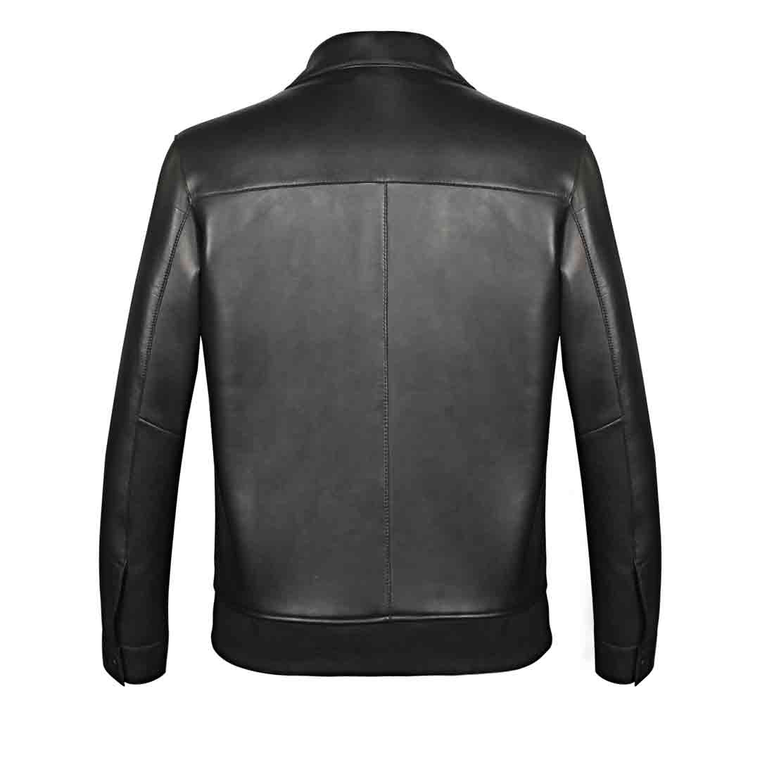 Saint Dion Black Leather Men's Jackets