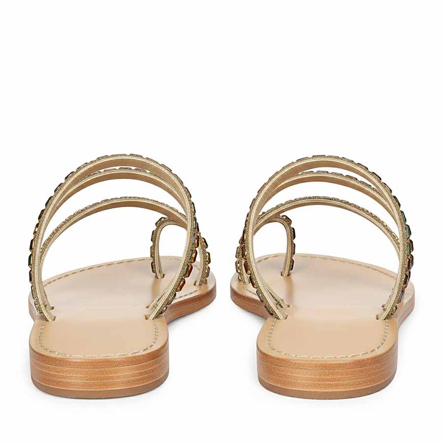 Saint Amber Royale Multi-Stone Leather Flats