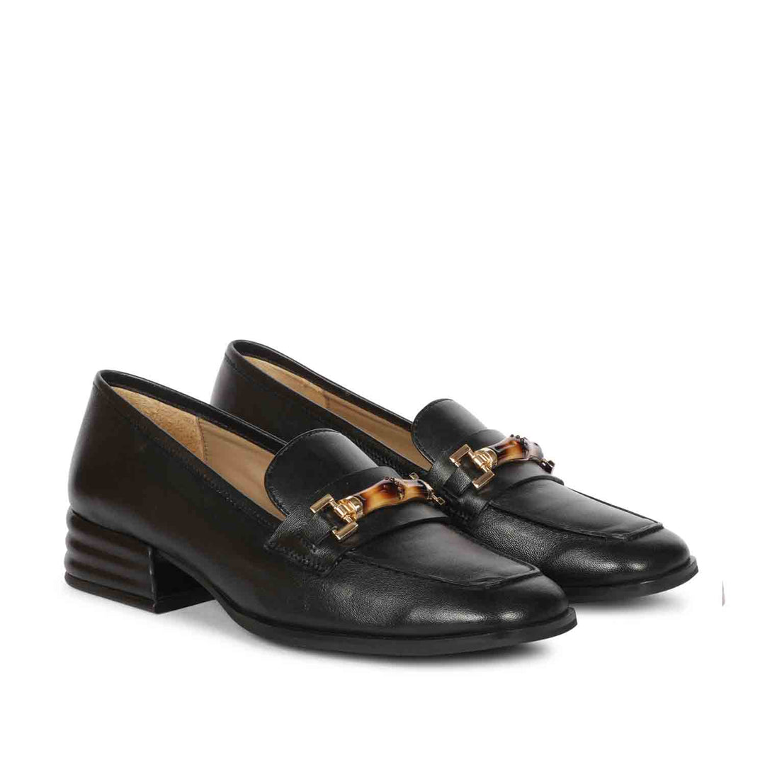 SAINT  JENAH LEATHER BLACK HANDCRAFTED SHOES