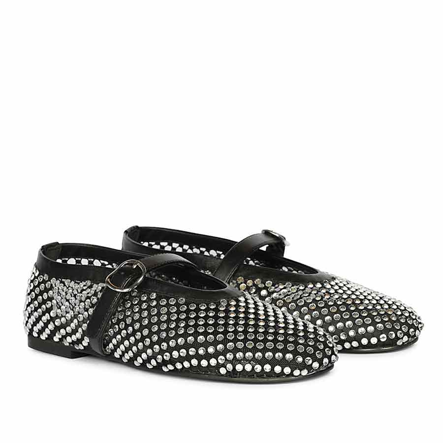 Saint Black Leather Flat