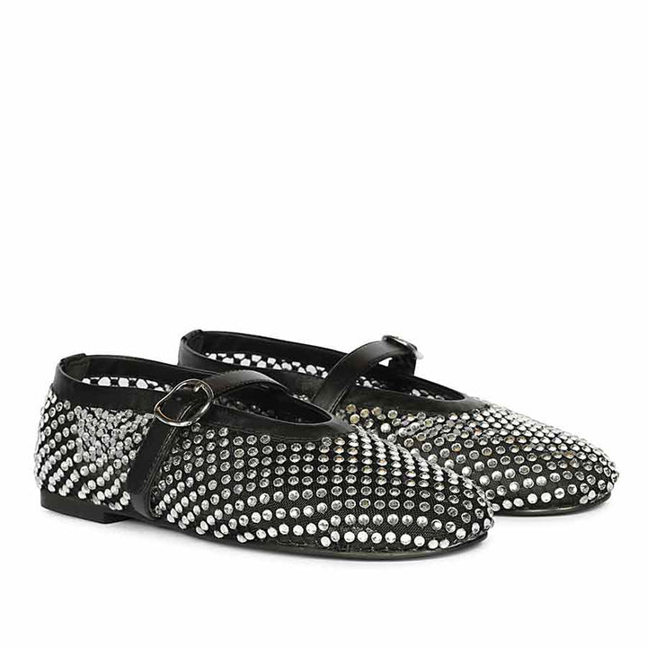 Saint Black Leather Flat