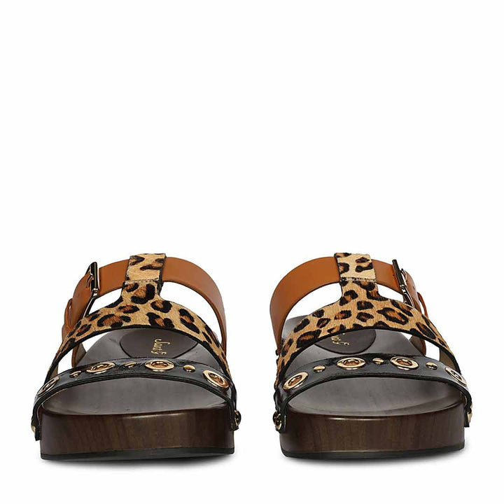 Saint Avely Embellished Black Leather Platform Sandals