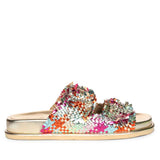 Saint Nuala Crystal Stone Multi Woven Leather Sandals