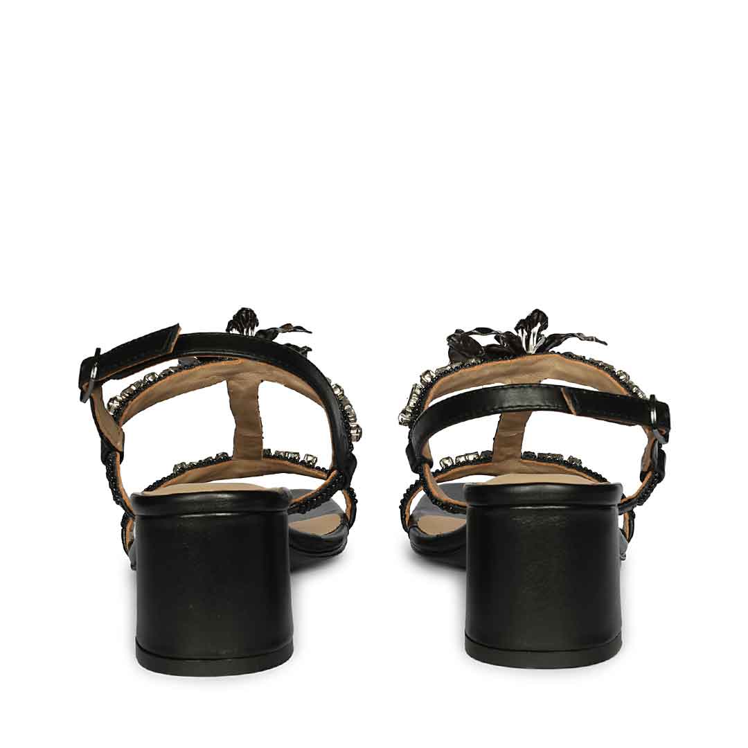 Saint Diva Embellished Black Block Heels