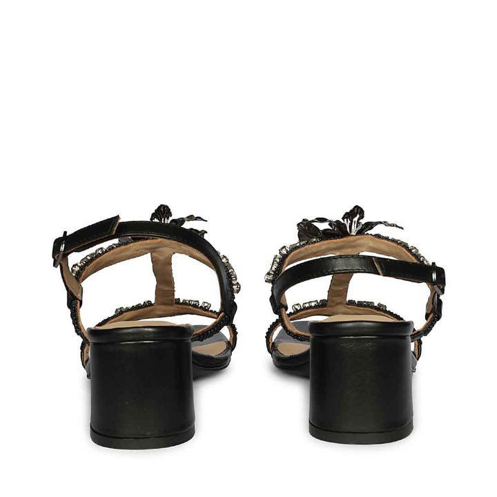 Saint Diva Embellished Black Block Heels