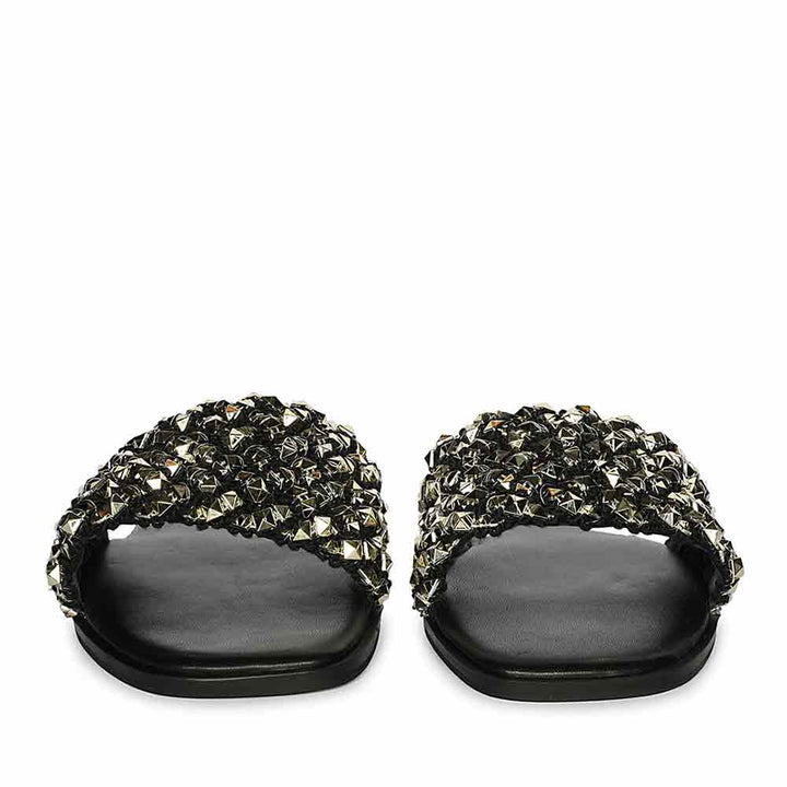 Saint Tara Glow Mesh Black Leather Flats