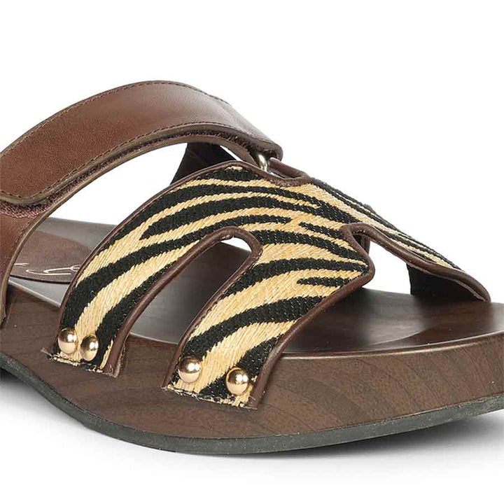 Saint Mikayla brown Leather Platform Sandals