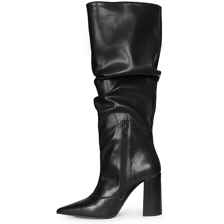 Saint Giselle Slouch Black Vegan Leather Knee-High Boots