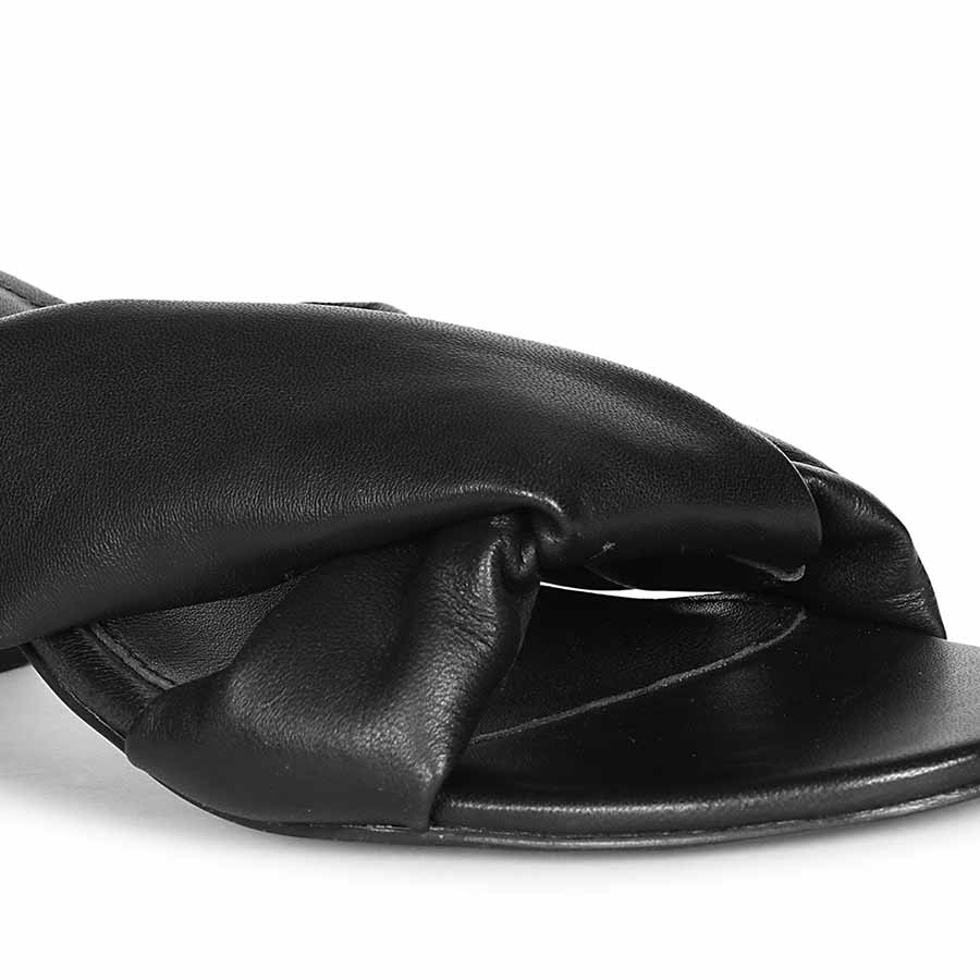 Saint Athena Black Glove Leather Block Heels