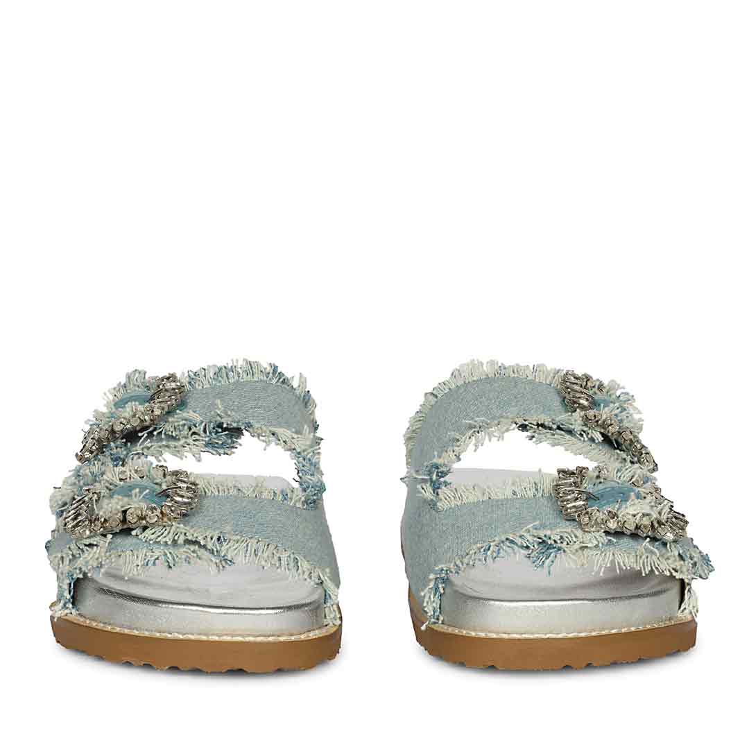 SaintG Blue Denim Footbed Sandals