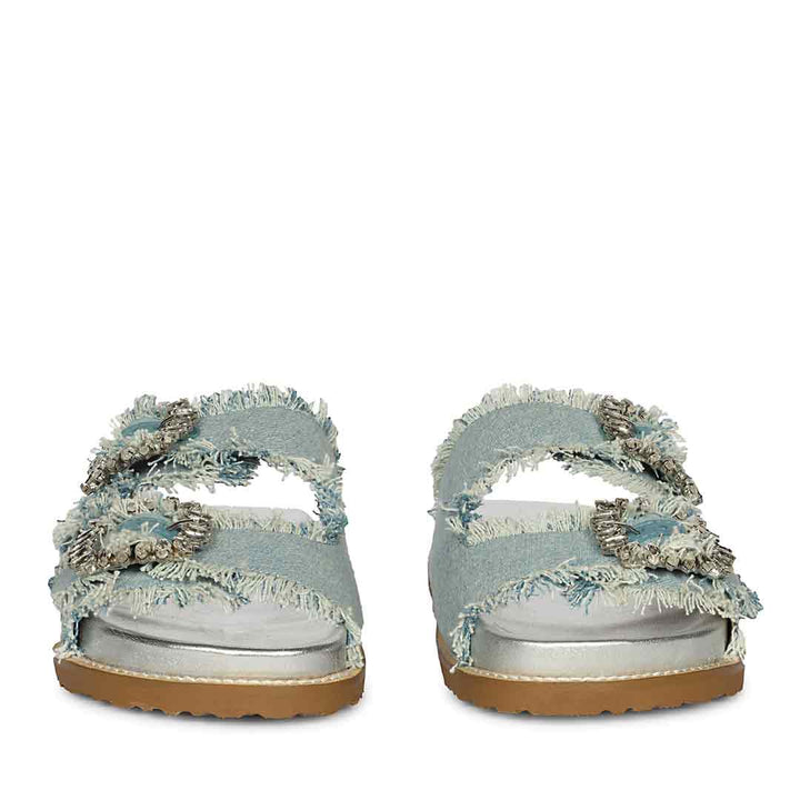 SaintG Blue Denim Footbed Sandals