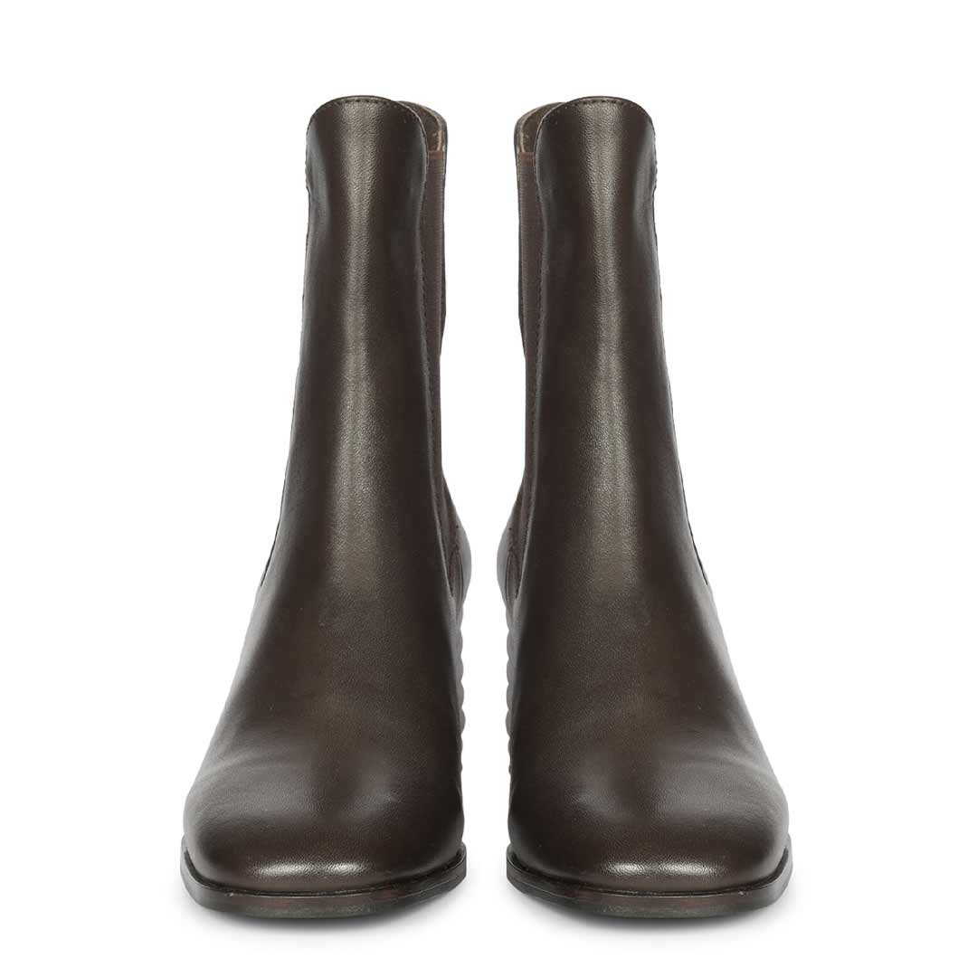 Saint Reagan Brown Distressed Leather  High Ankle Boots