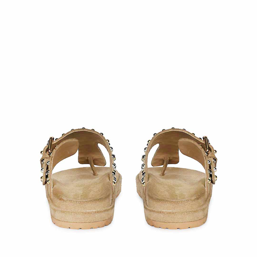 Saint Roma Studded Beige Footbed Sandals