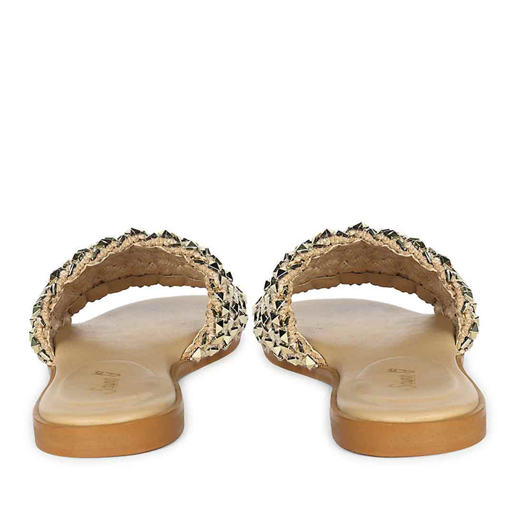 Saint Tara Glow Mesh Beige Leather Flats