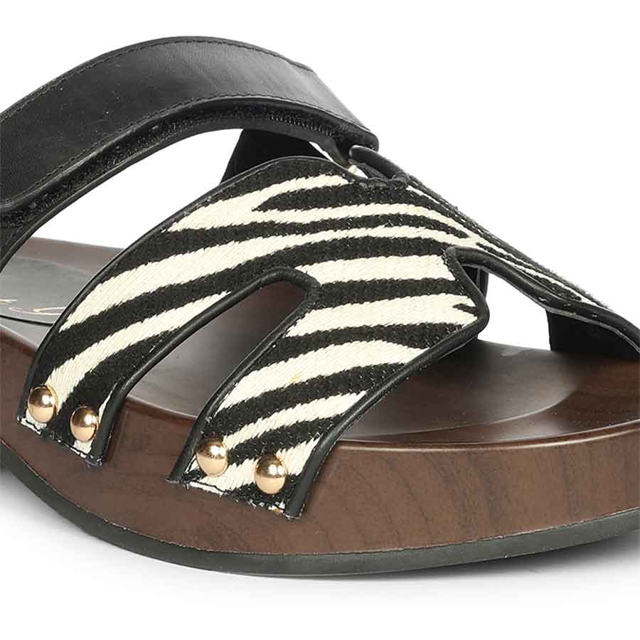 Saint Mikayla Black Leather Platform Sandals