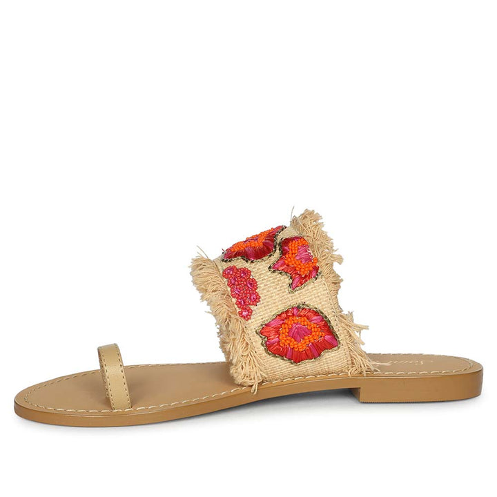 Saint Coral Leather Flat