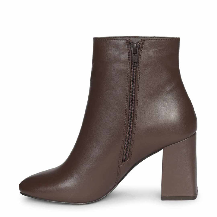 Saint Alexa Brown Leather Ankle Boots