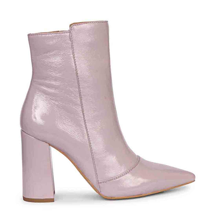 Saint Alaina Lilac Leather Block Heel Boots