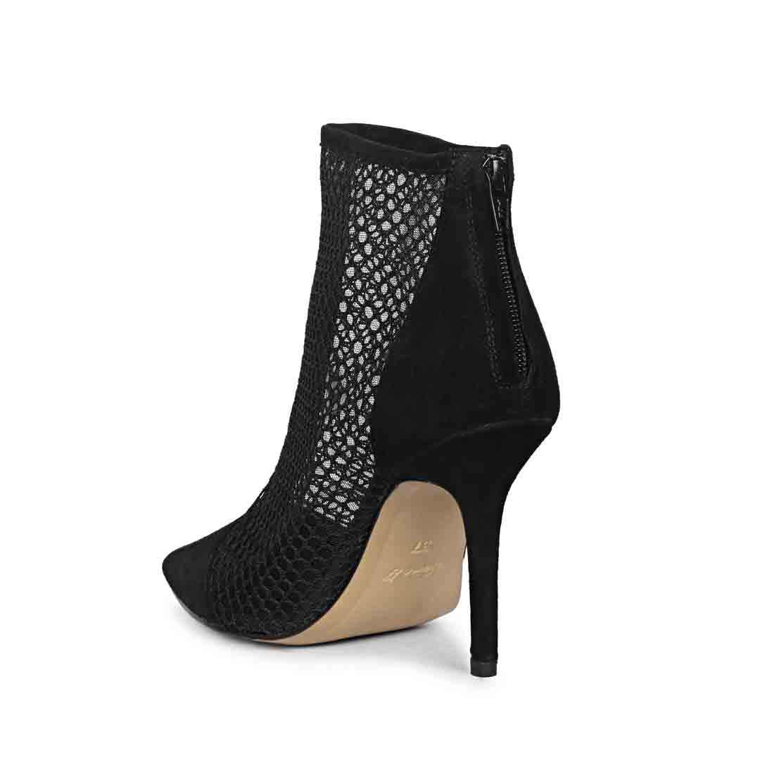 Saint Kinslee Black Mess Suede  Leather Pumps