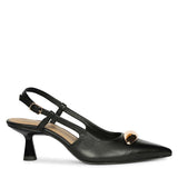 Saint Inara Black Leather Slingback Heels