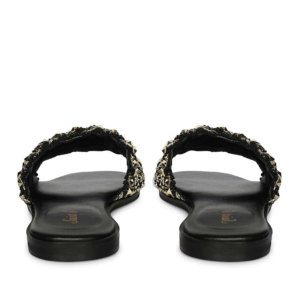 Saint Tara Glow Mesh Black Leather Flats