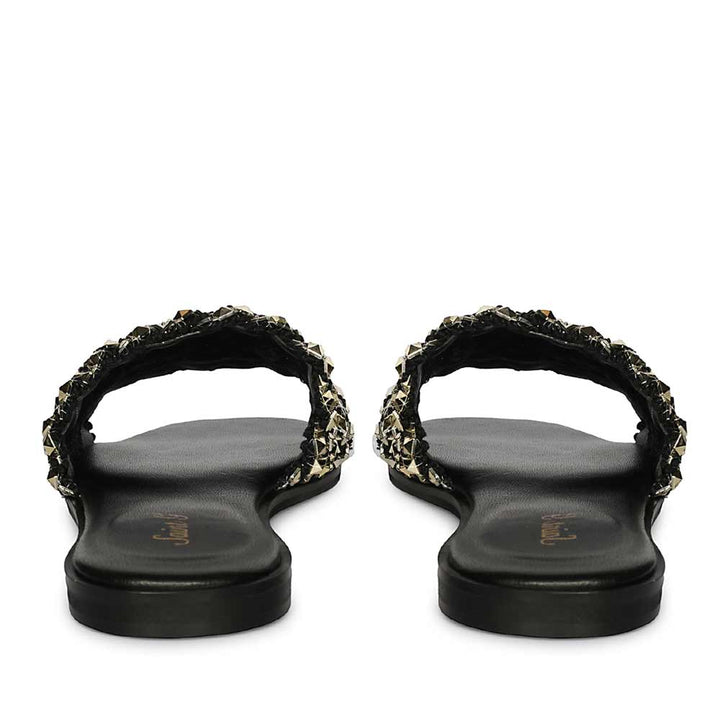 Saint Tara Glow Mesh Black Leather Flats