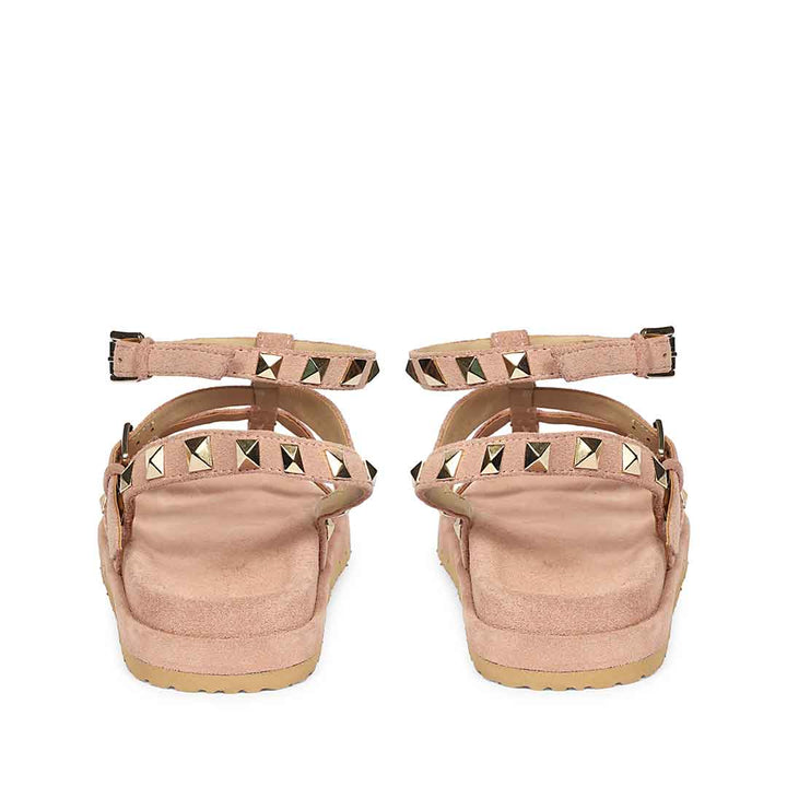 Saint Tessa Pink Blush Studded Suede Leather Footbed Sandals