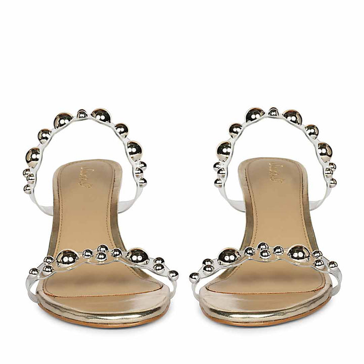 Saint Lumi Studded Gold Stiletto Heels