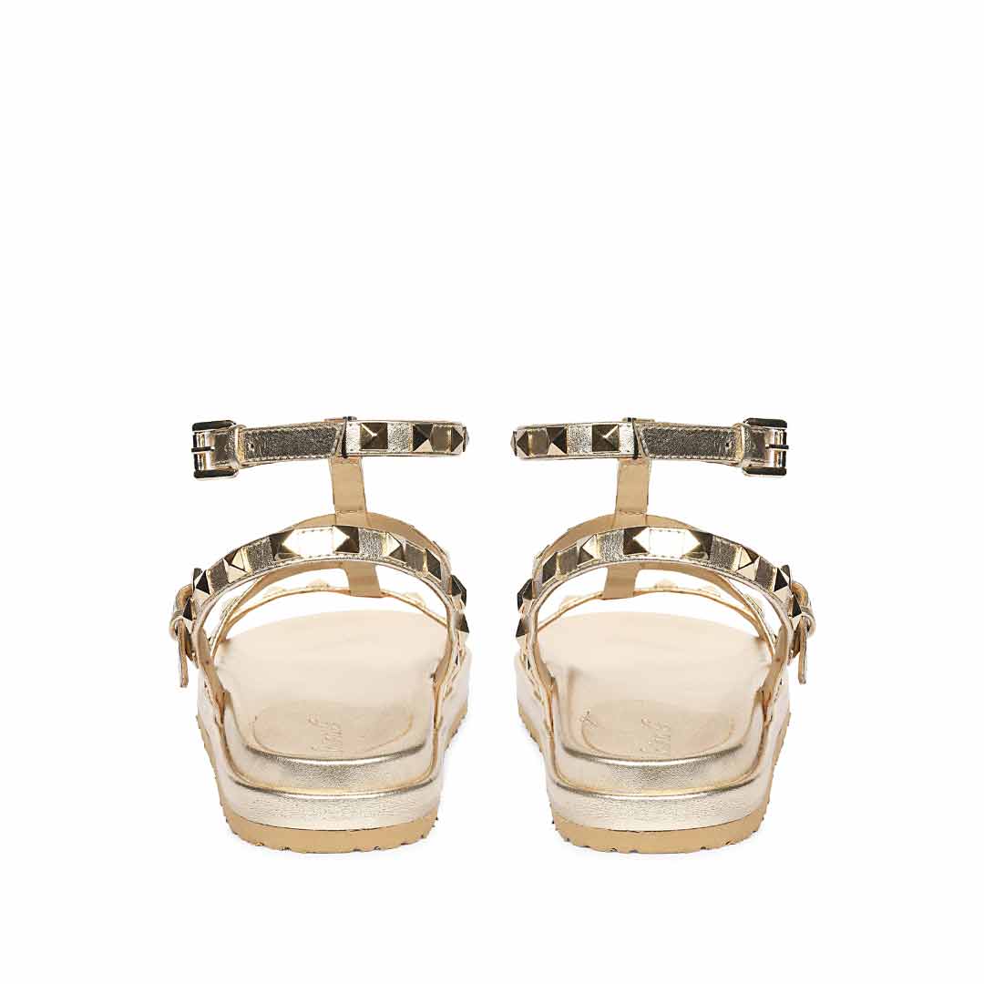 Saint Tessa Platin Studded Leather Footbed Sandals