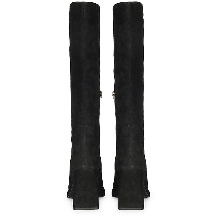 Saint Jolène Black Suede Harrod Patent Leather Long Boots