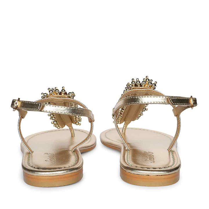 Saint Kierel Jeweled Platin Leather Flats