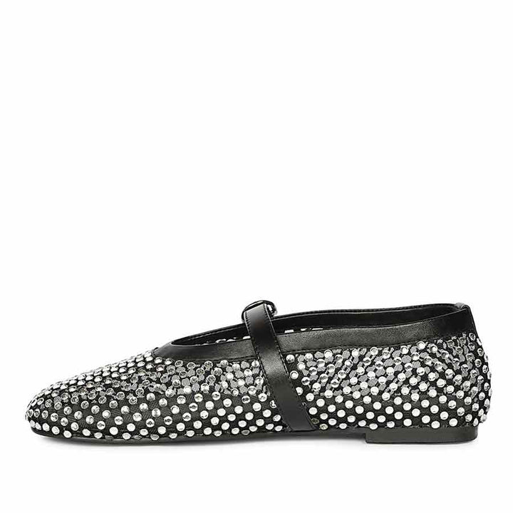 Saint Black Leather Flat