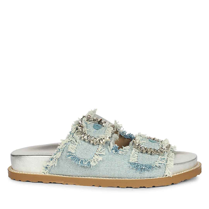 SaintG Blue Denim Footbed Sandals