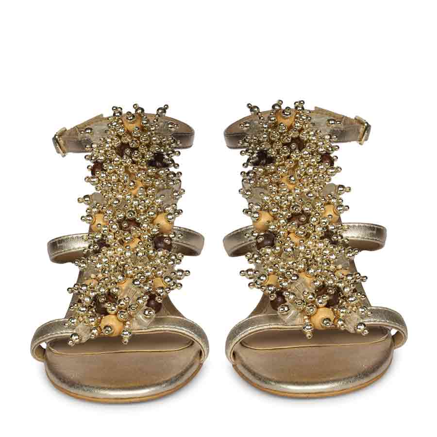 Saint Vesper Embellished Platin Leather Stilettos