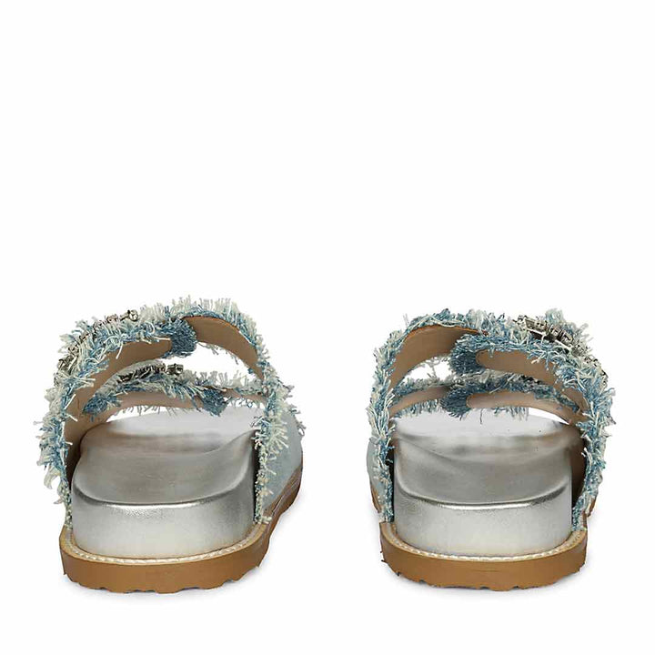 SaintG Blue Denim Footbed Sandals