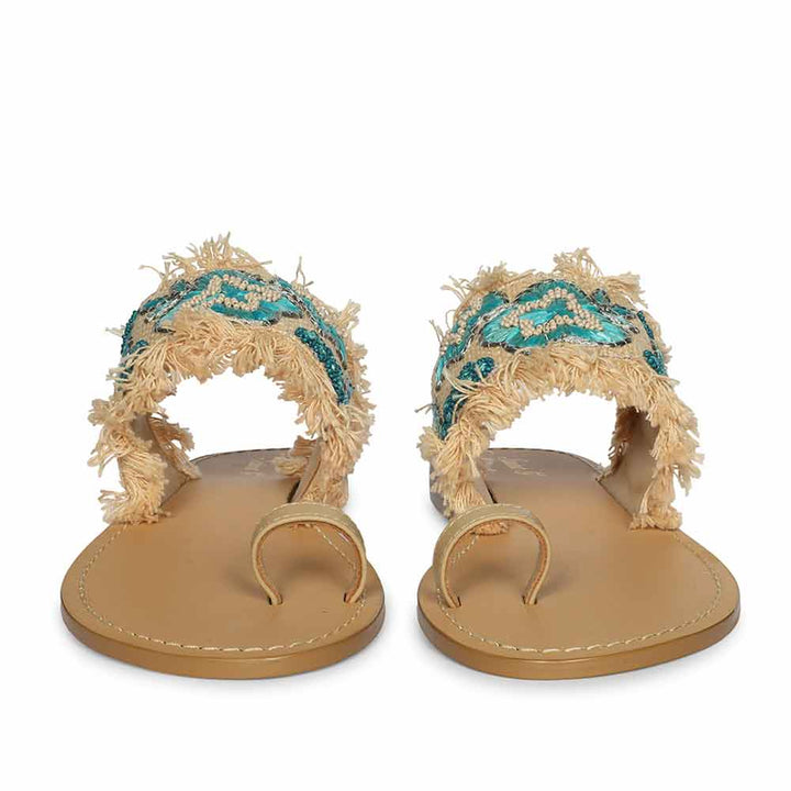 Saint Turquiose Leather Flat