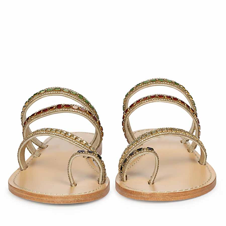 Saint Amber Royale Multi-Stone Leather Flats